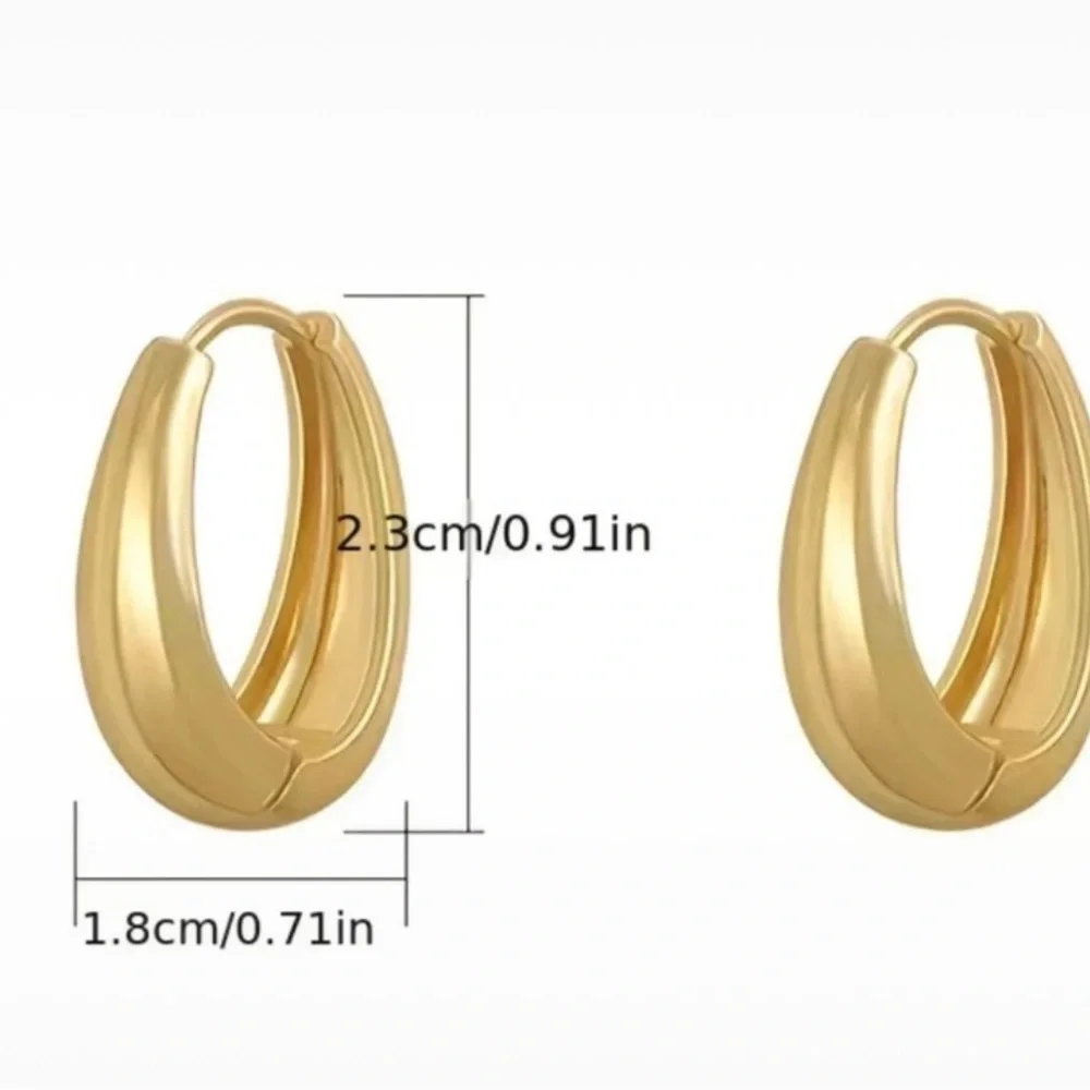 18k gold plated chunky earringd - Picture 2 of 3